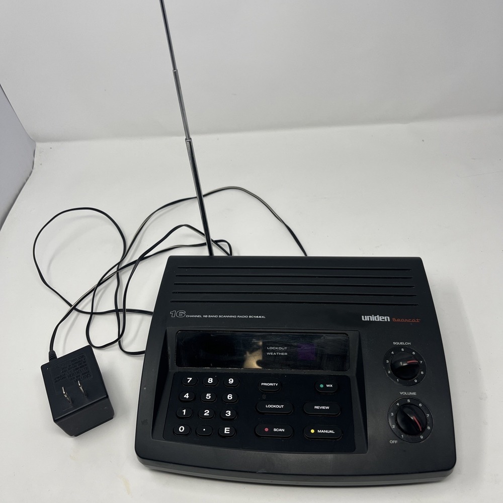 Uniden BC144XL Bearcat 16 Channel 10 Band Radio Scanner w/Power Adapter Tested!